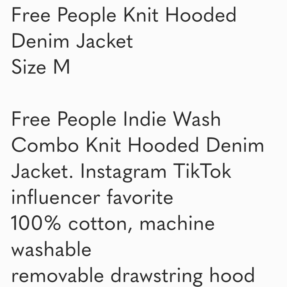Free People Indigo Knit Hooded Denim Jacket - Picture 6 of 8